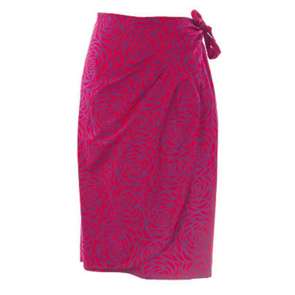 Boden Red Rose Wrap Skirt sz 8